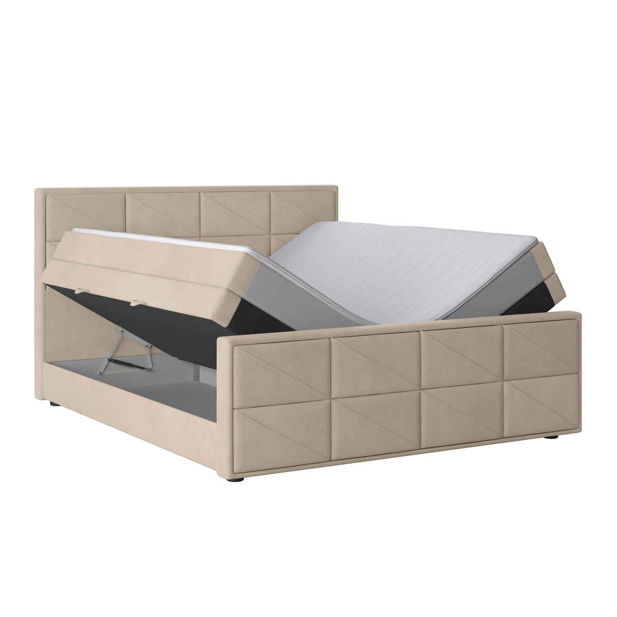 BOXSPRINGBETT 180/200 cm  in Beige  - Beige, Modern, Holz/Kunststoff (180/200cm) - MID.YOU