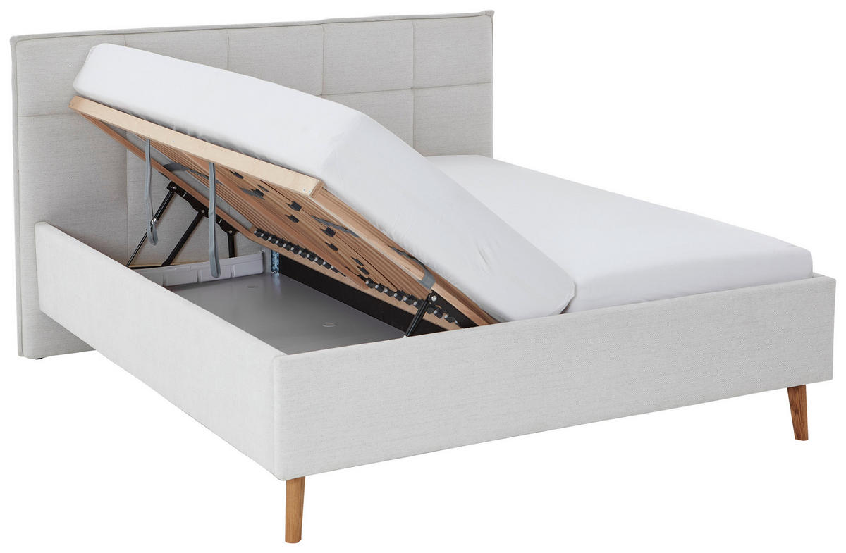 POLSTERBETT 180/200 cm  in Beige  - Eichefarben/Birkefarben, Design, Holz/Textil (180/200cm) - Xora