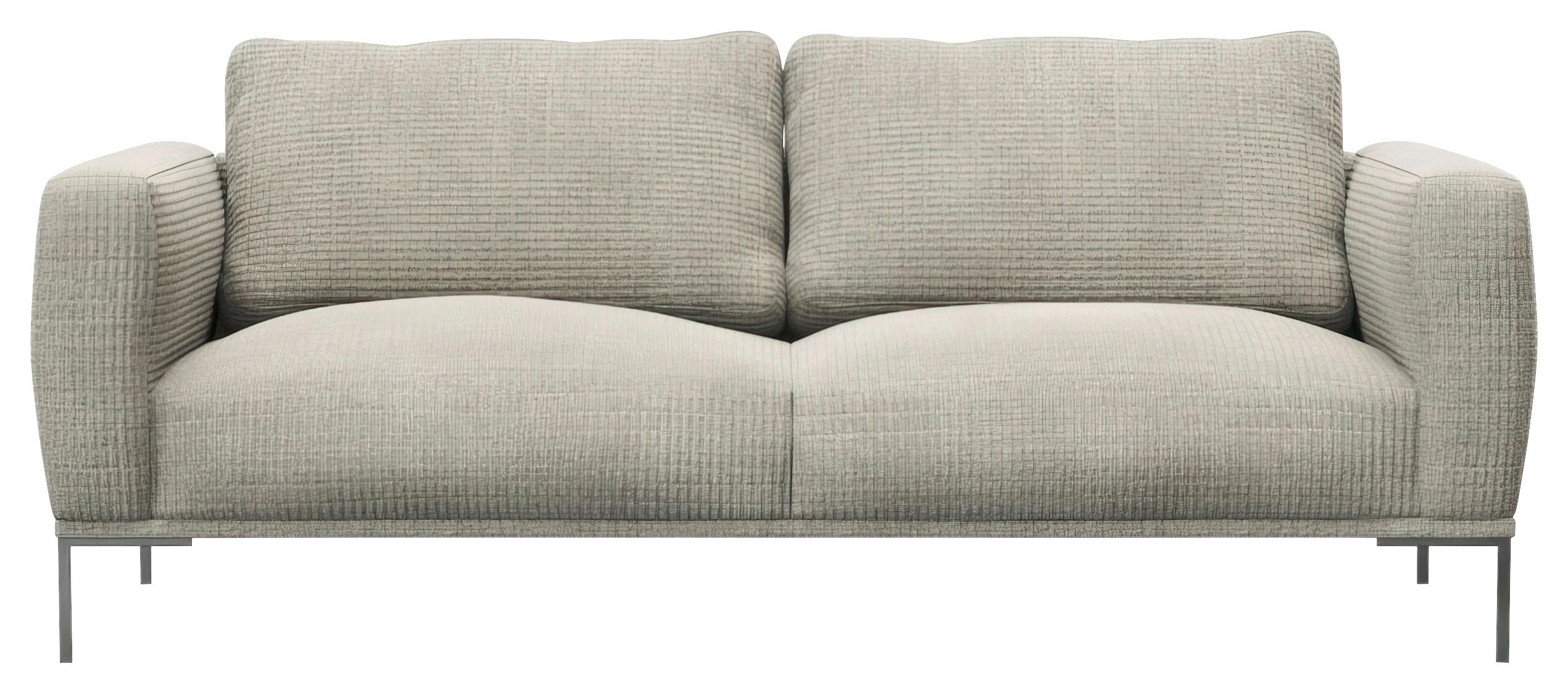 3-SITZER-SOFA Webstoff, Flachgewebe, Struktur Grau  - Schwarz/Grau, Design, Textil/Metall (212/80,5/88cm) - Livetastic