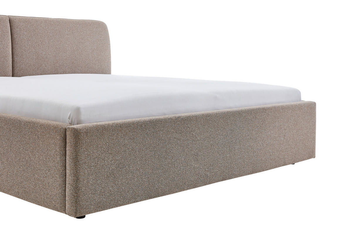 POLSTERBETT 160/200 cm,  in Braun,  - Schwarz/Braun, Design, Holz/Textil (160/200cm) - Stylife