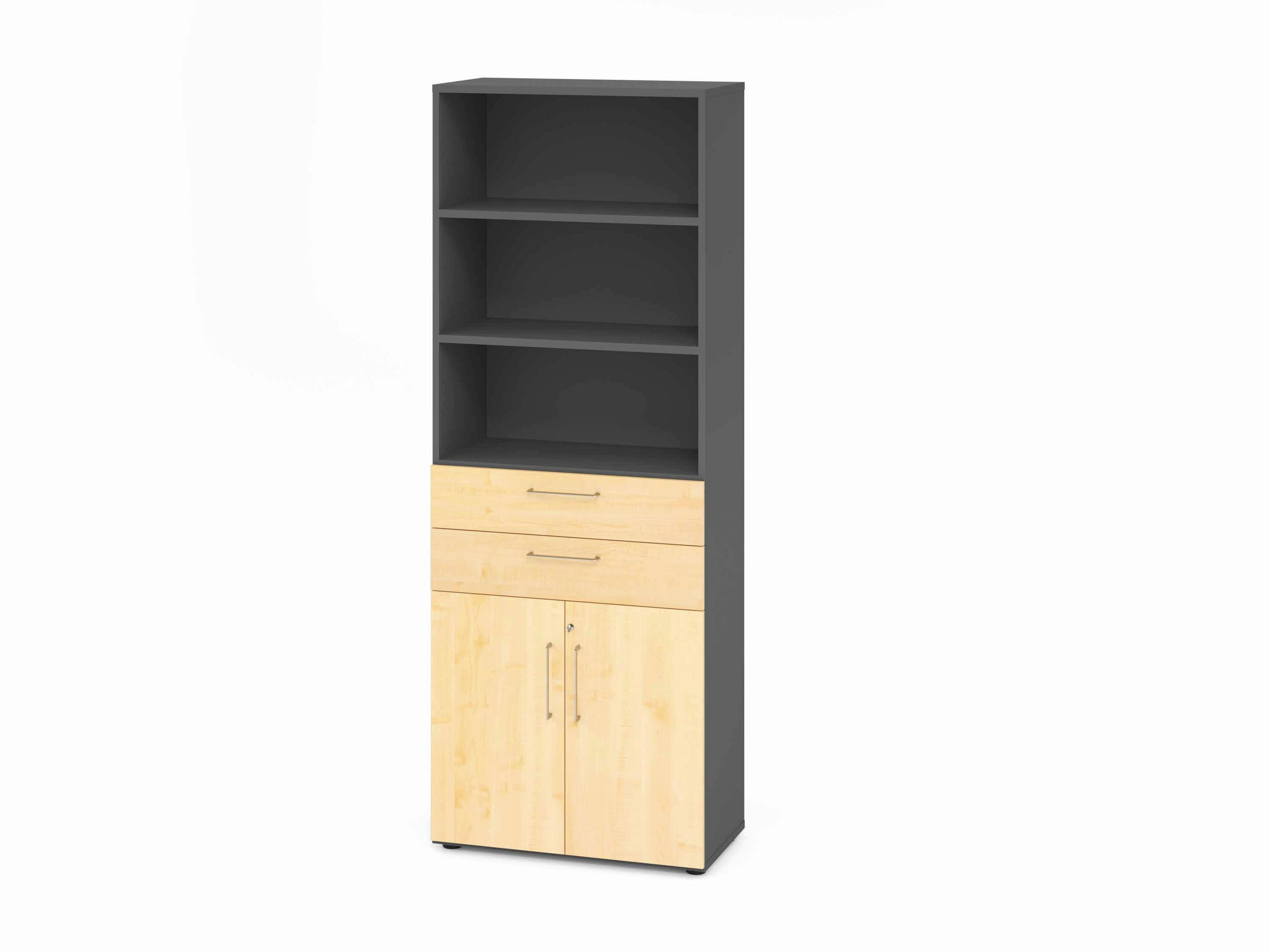 AKTENSCHRANK Graphitfarben, Ahornfarben  - Ahornfarben/Graphitfarben, Basics, Holzwerkstoff (80/215,6/41,7cm) - Venda