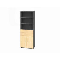 AKTENSCHRANK Graphitfarben, Ahornfarben  - Ahornfarben/Graphitfarben, Basics, Holzwerkstoff (80/215,6/41,7cm) - Venda