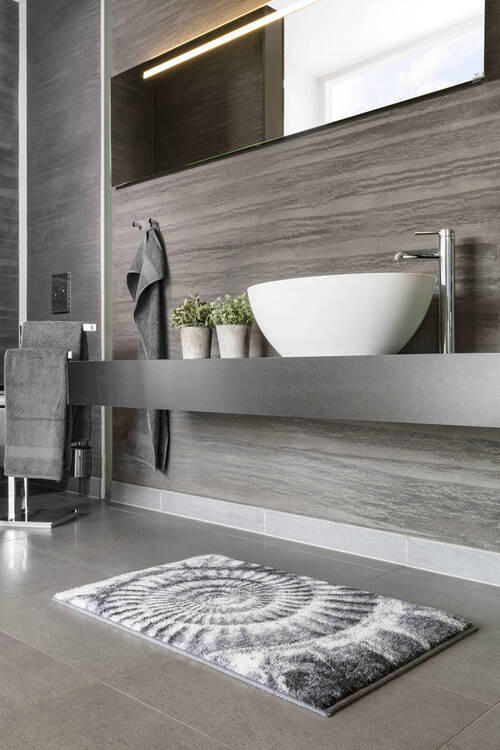 KOBEREC DO KOUPELNY, 70/120 cm - šedá, Basics, textil/plast (70/120cm) - Grund