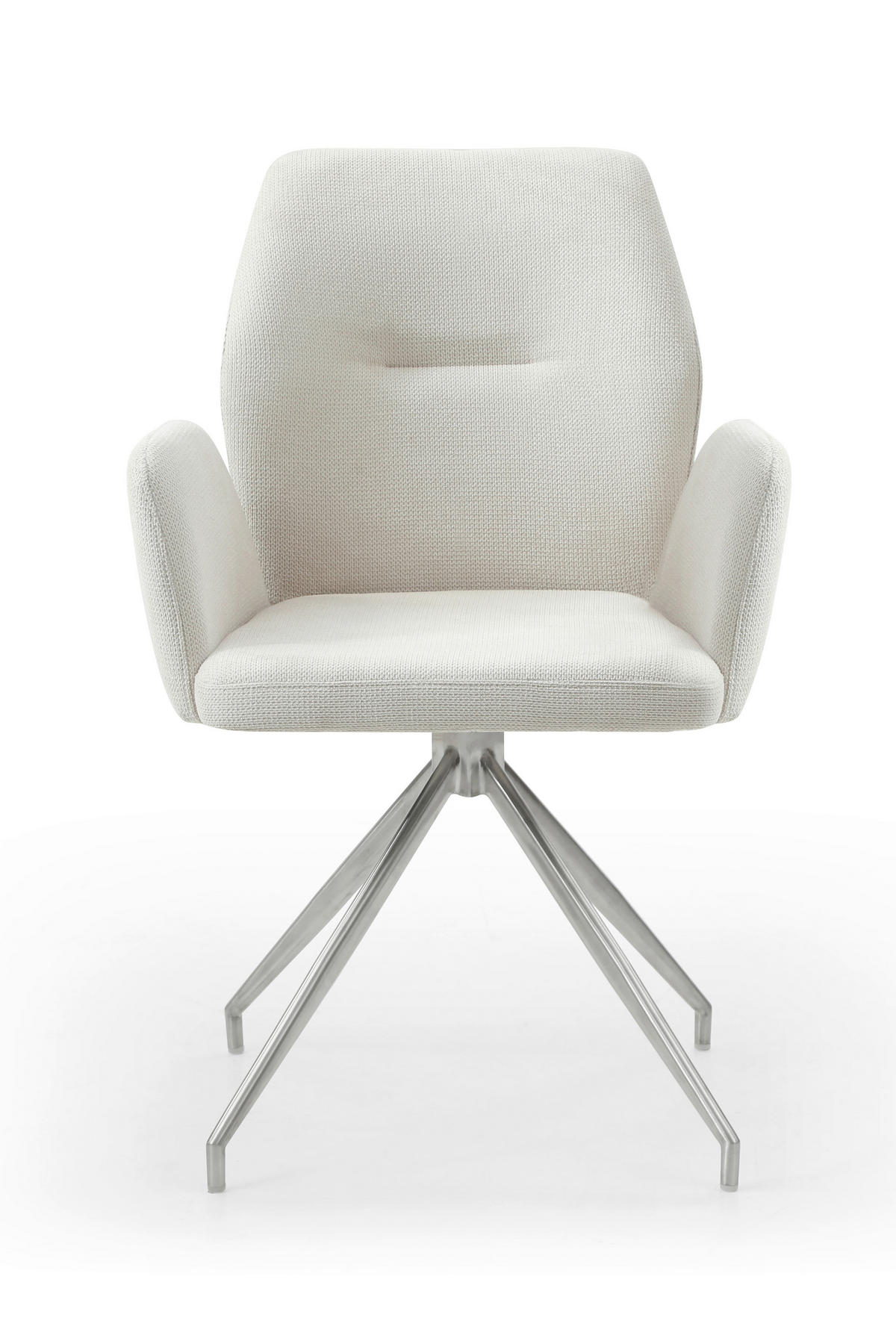 OTOČNÁ STOLIČKA, štruktúra, krémová - krémová/strieborná, Modern, kov/textil (60/89/62cm) - Livetastic