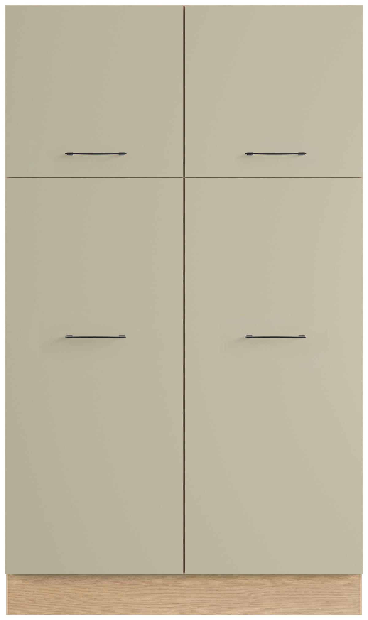 WÄSCHESCHRANK 120/206,2/58 cm  in Eichefarben, Salbeigrün  - Salbeigrün/Eichefarben, Basics, Holzwerkstoff/Metall (120/206,2/58cm) - Impuls