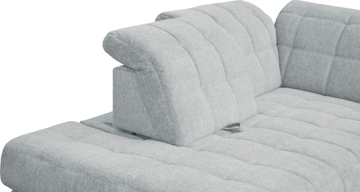 ECKSOFA in Webstoff Hellgrau  - Hellgrau/Schwarz, Design, Holz/Textil (302/216cm) - Xora