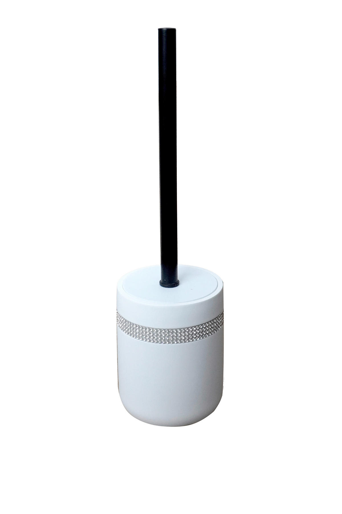 WC SADA - ŠTĚTKA A DRŽÁK - bílá/černá, Basics, kov/plast (9,6/38/9,6cm) - Sadena