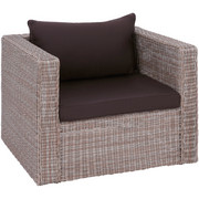 LOUNGESESSEL - Dunkelbraun/Naturfarben, LIFESTYLE, Kunststoff/Textil (95/67/85cm) - Ambia Garden