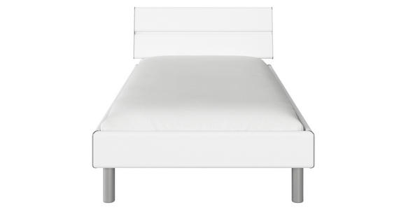 BETT 100/200 cm in Weiß - Alufarben/Weiß, Design, Metall (100/200cm) - Carryhome