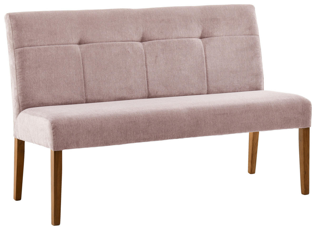 SITZBANK in Holz, Textil Eichefarben, Altrosa  - Eichefarben/Altrosa, KONVENTIONELL, Holz/Textil (140/91,5/63cm) - Cantus