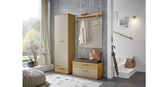 GARDEROBENSCHRANK 60/193/37 cm  - Taupe/Eichefarben, Design, Holz/Holzwerkstoff (60/193/37cm) - Novel