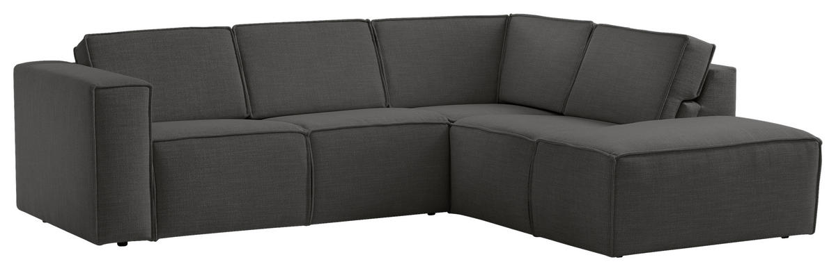 ECKSOFA DICE Anthrazit Struktur  - Anthrazit/Schwarz, MODERN, Kunststoff/Textil (275/220cm) - Trendmanufaktur