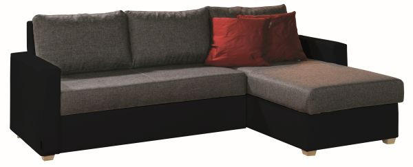 SJEDEĆA GARNITURA drvo, drvni materijal, tekstil  siva, crna   - siva/boje hrasta, Design, drvni materijal/drvo (230/155cm) - Xora
