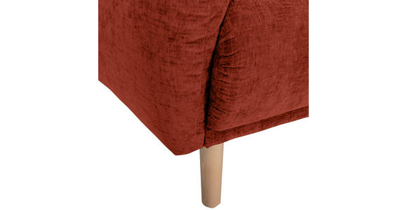 ECKSOFA Rostfarben Flachgewebe - Rostfarben/Buchefarben, KONVENTIONELL, Holz/Textil (230/144cm) - Carryhome