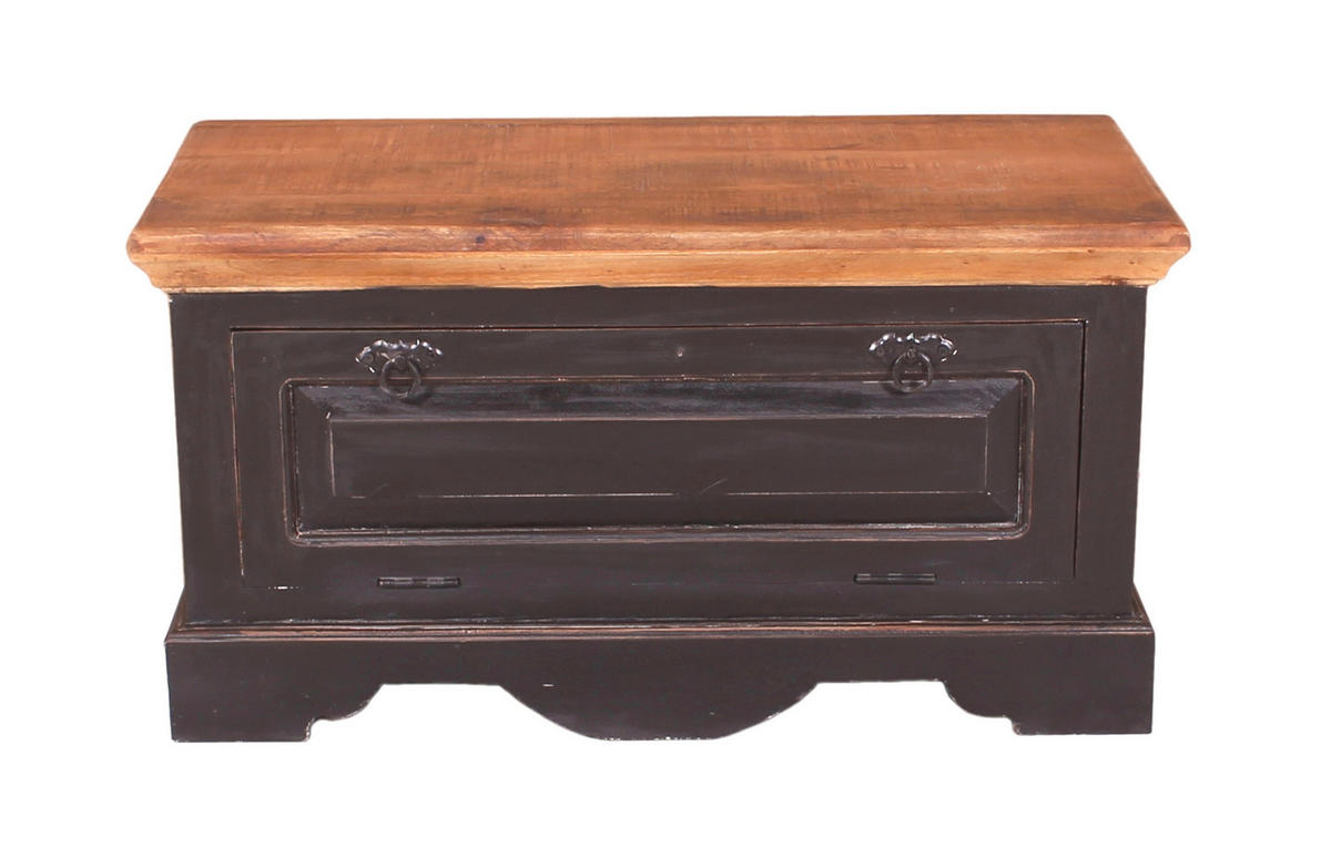 SCHUHSCHRANK Mangoholz massiv Schwarz, Honig  - Schwarz/Honig, Design, Holz/Holzwerkstoff (85/45/40cm) - MID.YOU