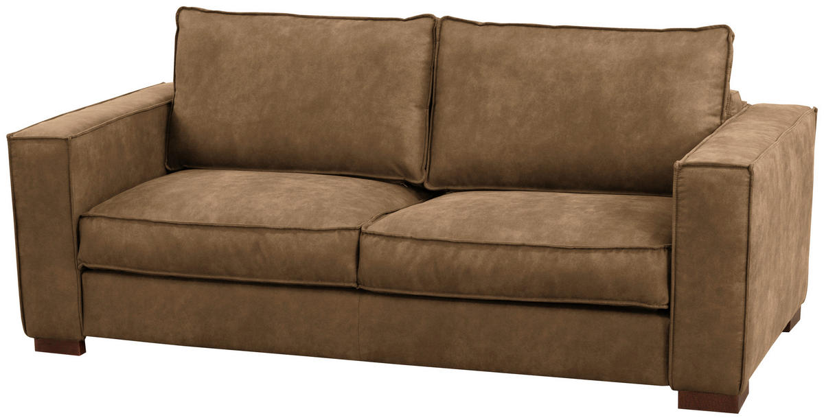 SCHLAFSOFA in Mikrofaser Braun  - Dunkelbraun/Braun, Design, Holz/Textil (203/85/99cm) - MID.YOU