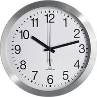 WANDUHR Silberfarben, Weiß  - Silberfarben/Weiß, Basics, Glas/Kunststoff (25cm) - Ambia Home