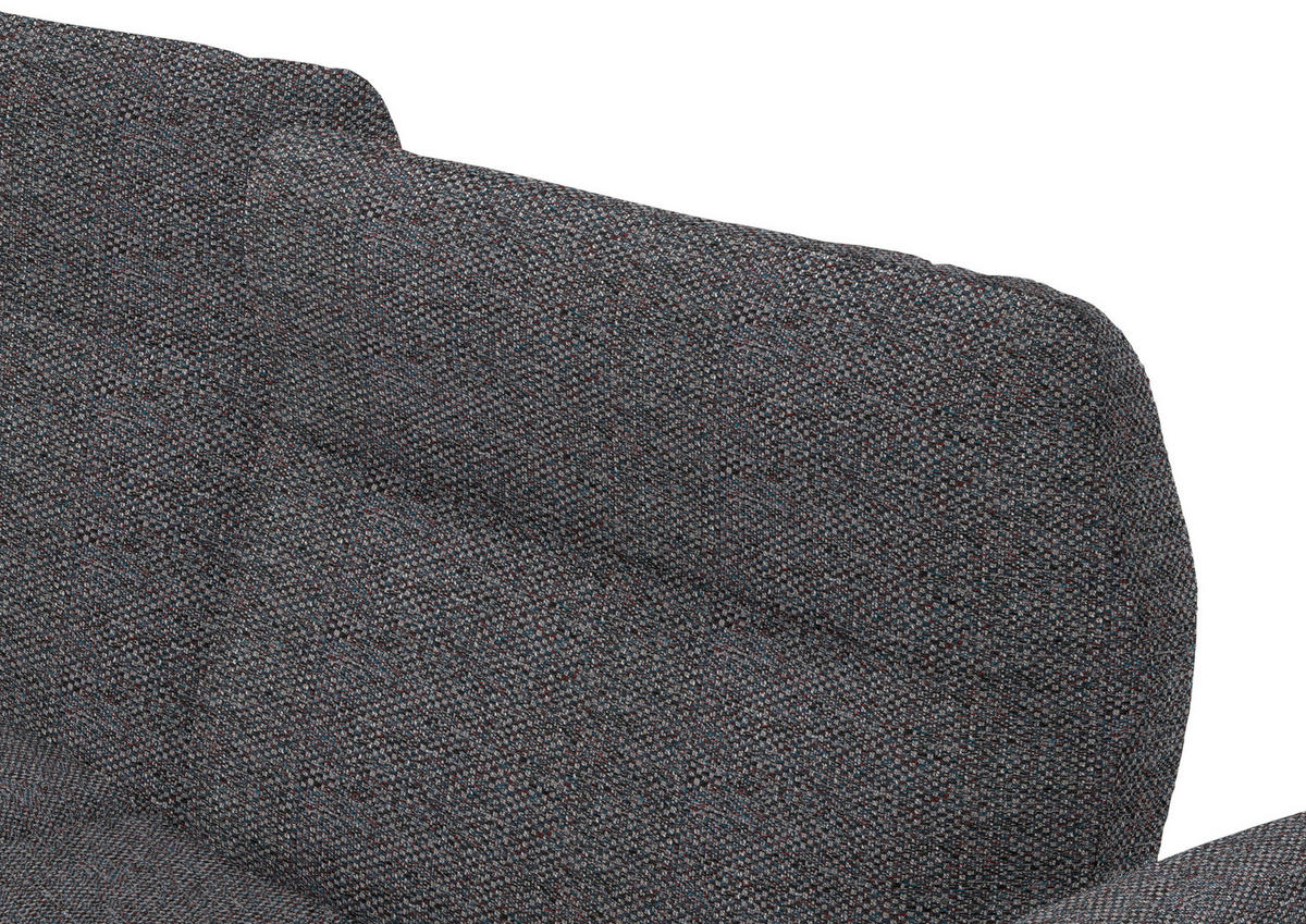 ECKSOFA in Webstoff Dunkelgrau  - Dunkelgrau/Schwarz, Design, Textil/Metall (223/290cm) - Moderano