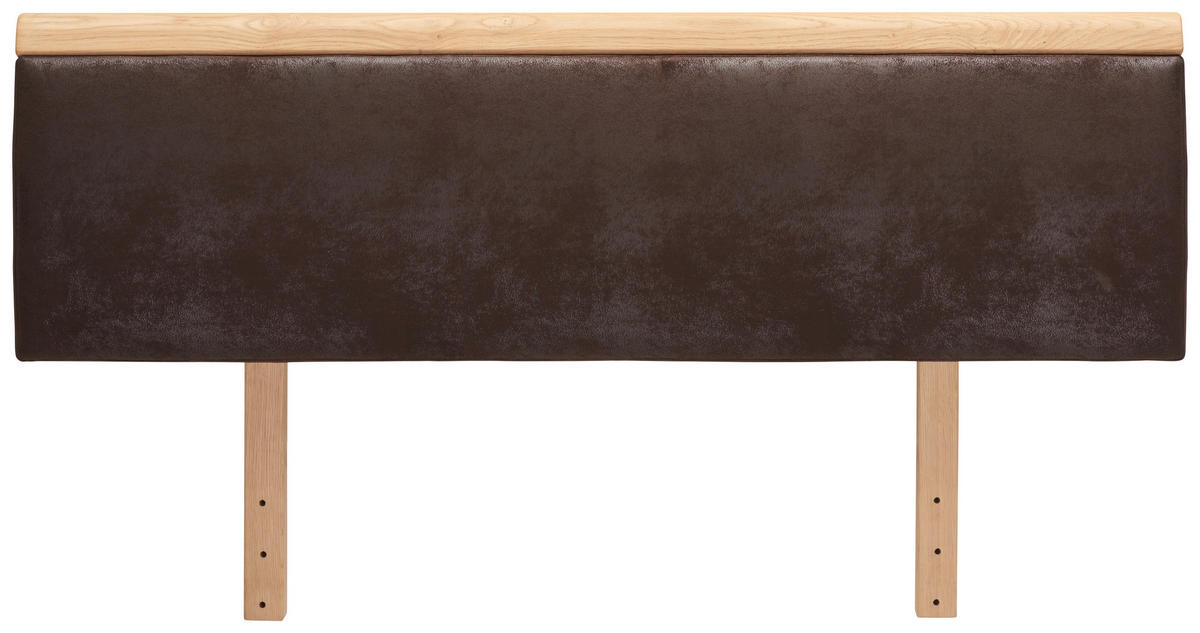 KOPFTEIL  in Braun, Eichefarben  - Eichefarben/Braun, Natur, Holz/Textil (147/44/25cm) - Linea Natura