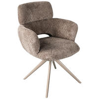 ARMLEHNSTUHL  Sitzfläche 360° drehbar Mikrofaser  Taupe  - Taupe, MODERN, Textil/Metall (61/88/63cm) - Livetastic