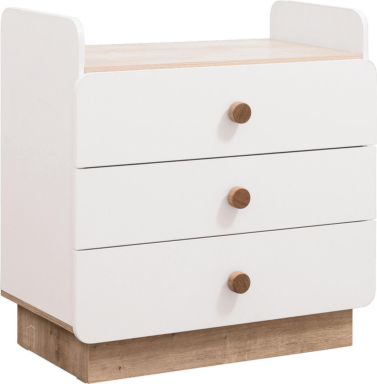 COMODĂ 85/94/51 cm  - alb/culoare lemn stejar, Modern, material pe bază de lemn (85/94/51cm) - Cilek