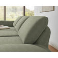 ECKSOFA  in Flachgewebe Salbeigrün Armteilverstellung, Relaxfunktion, Drehsitzfunktion  175-224/255-365 cm  - Salbeigrün/Schwarz, Design, Textil/Metall (175-224/255-365cm) - Dieter Knoll