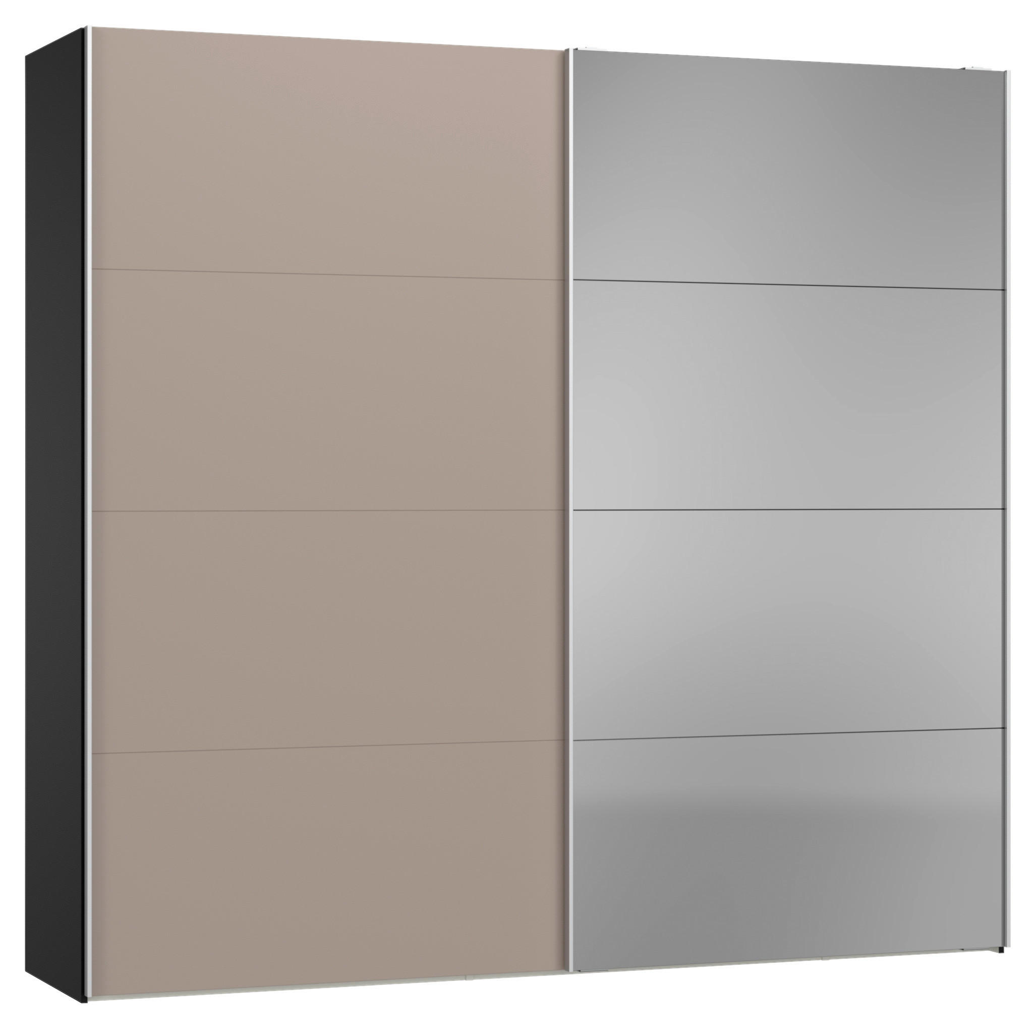 Jutzler Schwebetürenschrank Schwarz, 253x236x65 cm