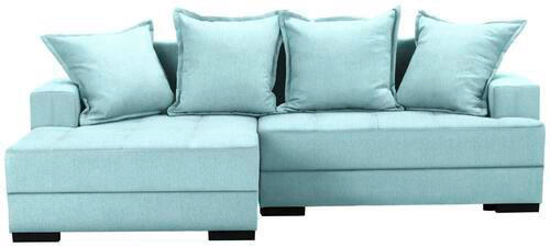ECKSOFA in Webstoff Türkis  148/238 cm  - Türkis/Schwarz, KONVENTIONELL, Holz/Textil (148/238cm) - Carryhome