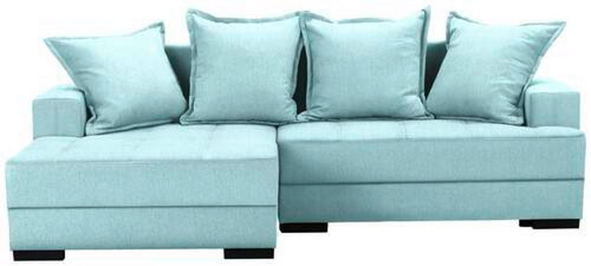 ECKSOFA in Webstoff Türkis  148/238 cm  - Türkis/Schwarz, KONVENTIONELL, Holz/Textil (148/238cm) - Carryhome
