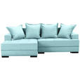 ECKSOFA in Webstoff Türkis  148/238 cm  - Türkis/Schwarz, KONVENTIONELL, Holz/Textil (148/238cm) - Carryhome