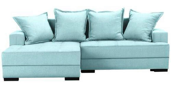 ECKSOFA in Webstoff Türkis  148/238 cm  - Türkis/Schwarz, KONVENTIONELL, Holz/Textil (148/238cm) - Carryhome