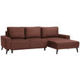 ECKSOFA in Velours Rostfarben  - Rostfarben/Schwarz, Basics, Holz/Textil (260/161cm) - Carryhome