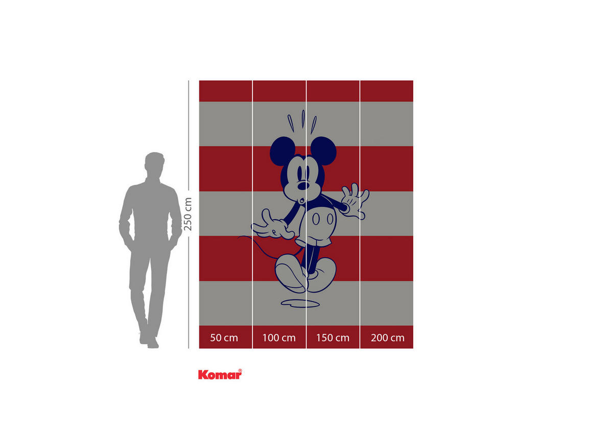 VLIESTAPETE - Blau/Rot, Basics (200/250cm) - Komar