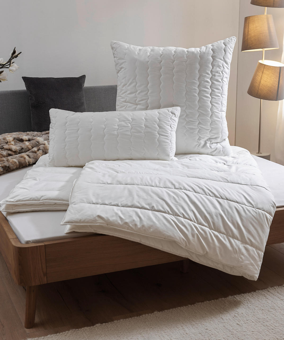 CELOROČNÍ PŘIKRÝVKA, 135/200 cm, polyester - bílá, Design, textil (135/200cm) - Centa-Star