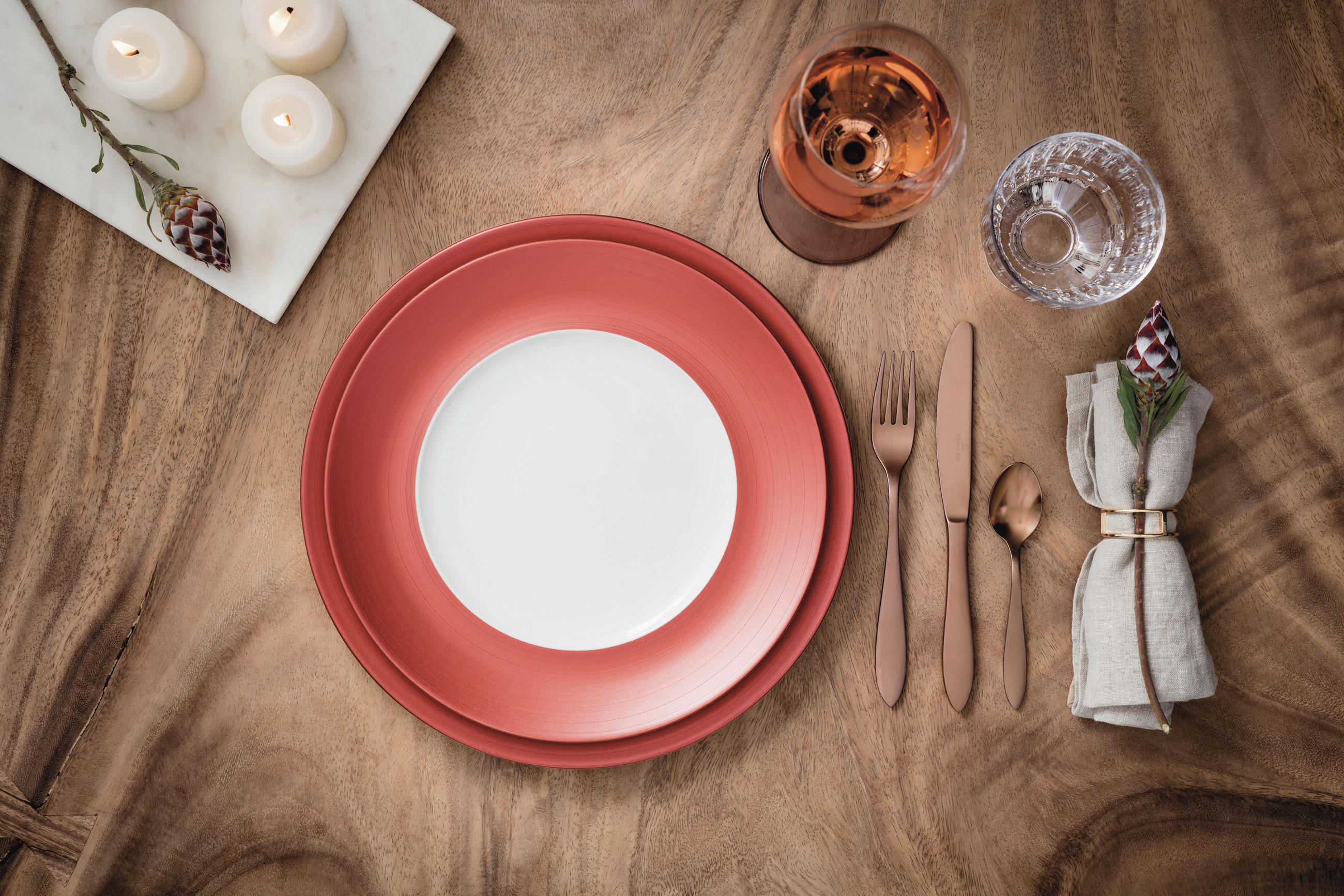 GURMANSKI KROŽNIK  Manufacture Glow  keramika  32 cm       - bela/oranžna, Basics, keramika (32cm) - Villeroy & Boch