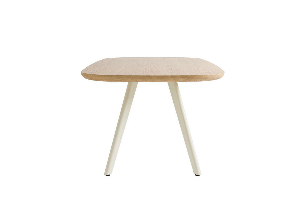 ESSTISCH 200/100/76 cm Nachbildung  Metall, Holzwerkstoff bootsförmig Eiche Bianco  - Eiche Bianco/Schwarz, MODERN, Holzwerkstoff/Metall (200/100/76cm) - Schöner Wohnen
