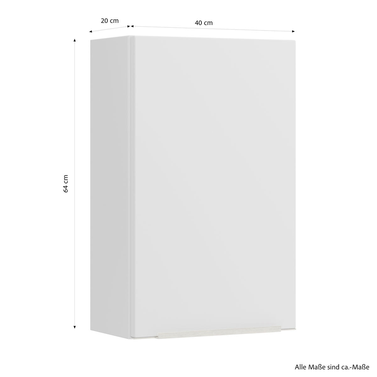 HÄNGESCHRANK 40/64/20 cm  - Edelstahlfarben/Weiß, Trend, Holzwerkstoff/Metall (40/64/20cm) - Held