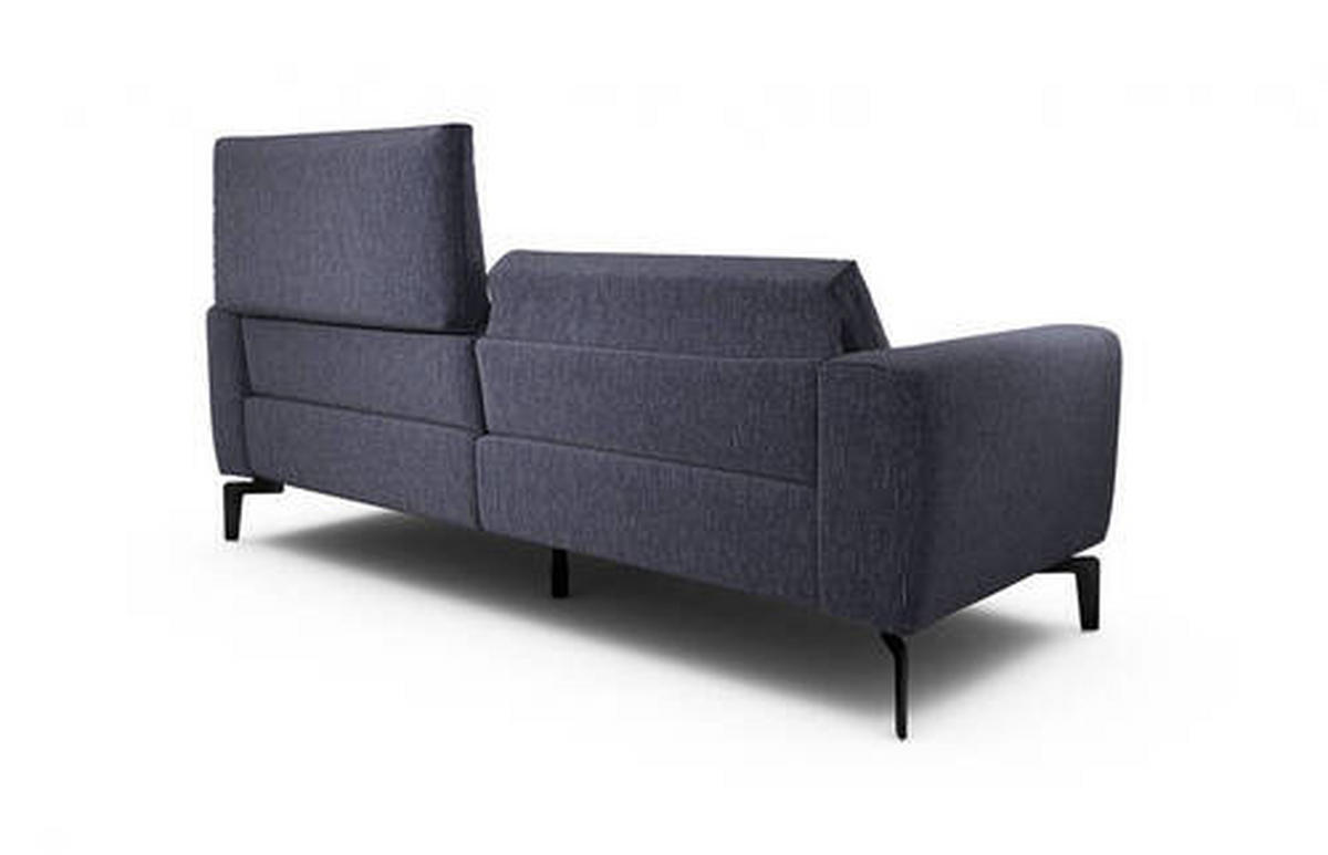 2,5-SITZER in Chenille Blau  - Blau/Schwarz, Design, Textil/Metall (220/86/86-94cm) - SENSOO