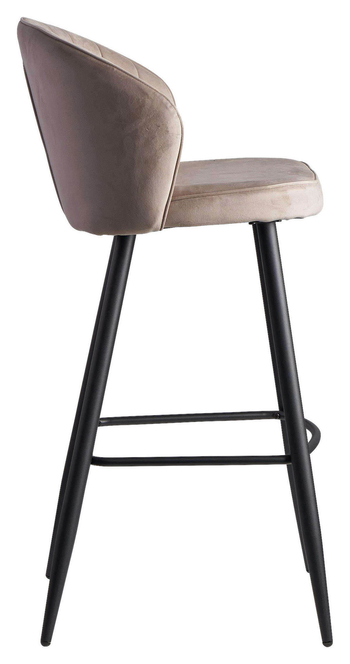 BARSKI STOL, bež  - črna/bež, Moderno, kovina/tekstil (56/102,5/52,5cm) - MID.YOU