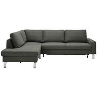 ECKSOFA in Flachgewebe Grau  - Chromfarben/Grau, Design, Textil/Metall (200/276cm) - Hom`in