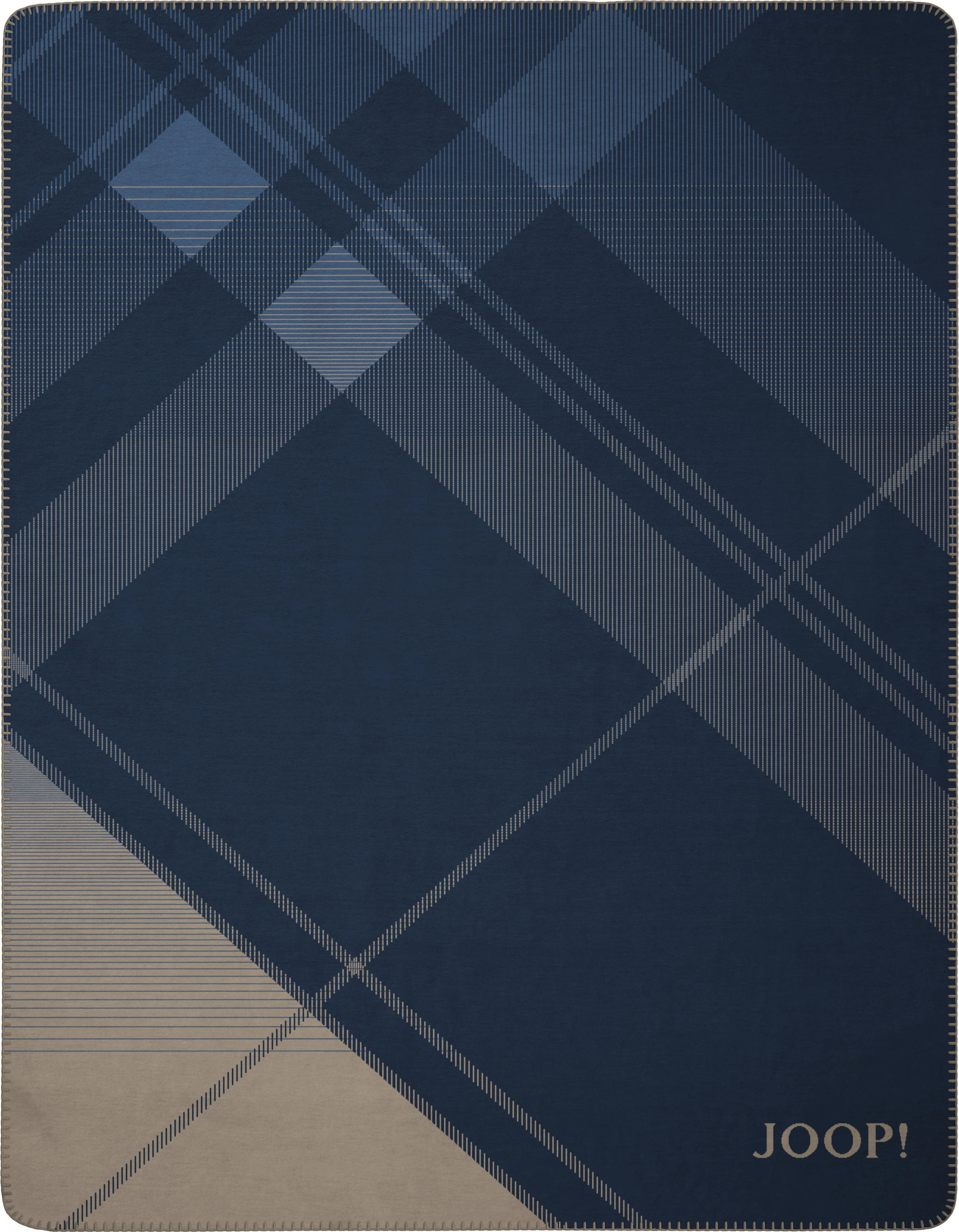 DEKA, bavlna, 150/200 cm - pískové barvy/tmavě modrá, Design, textil (150/200cm) - Joop!