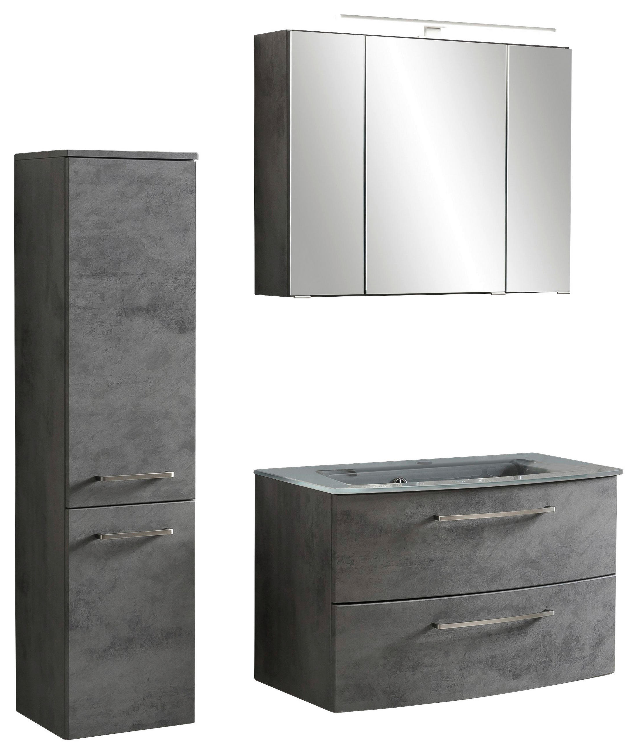 BADEZIMMER in 110 cm - Grau, KONVENTIONELL, Glas/Holzwerkstoff (110cm) - Held