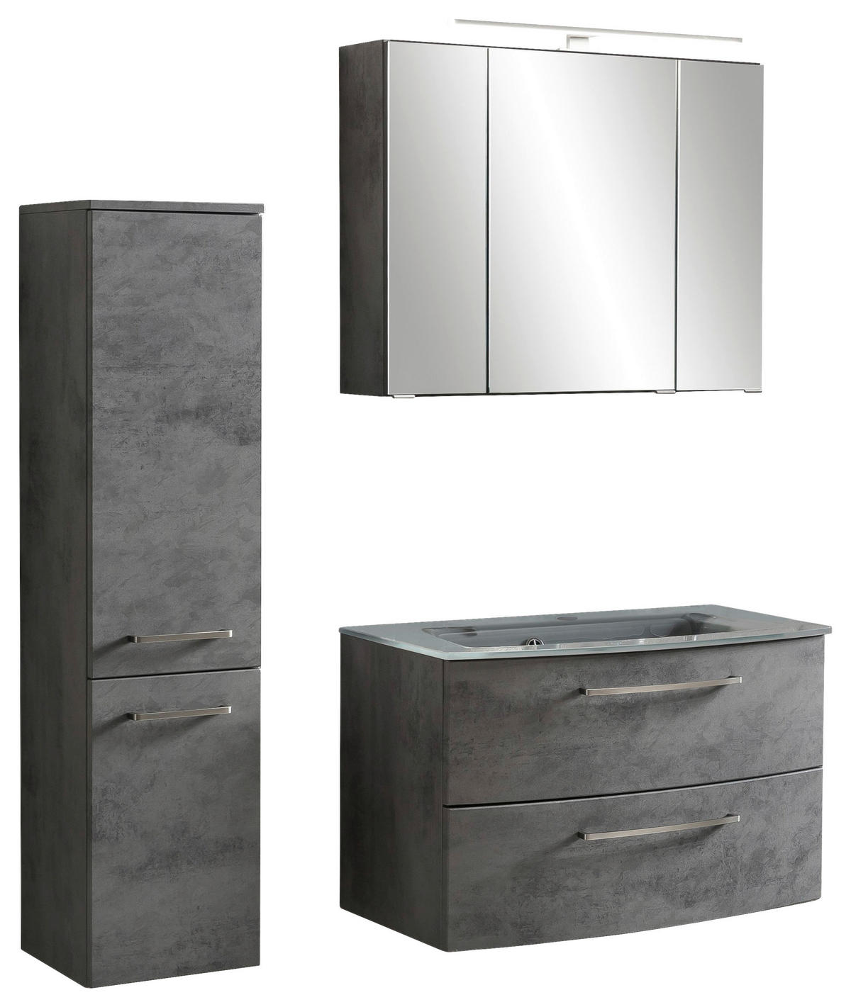 BADEZIMMER  in 110 cm  - Grau, Konventionell, Glas/Holzwerkstoff (110cm) - Held