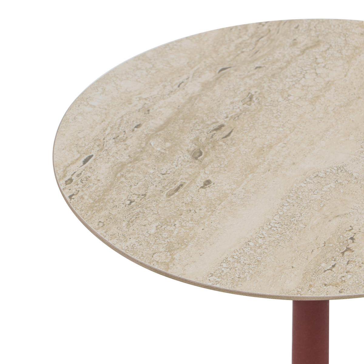 BEISTELLTISCH 30/30/64 cm Naturfarben, Rot rund  - Rot/Naturfarben, MODERN, Keramik/Metall (30/30/64cm) - Milino