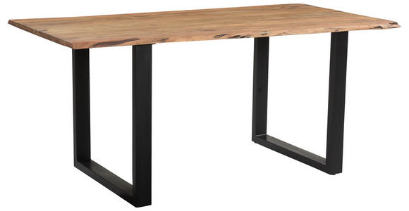 ESSTISCH in Holz 160/85/76 cm  - Schwarz/Akaziefarben, LIFESTYLE, Holz/Metall (160/85/76cm) - Linea Natura
