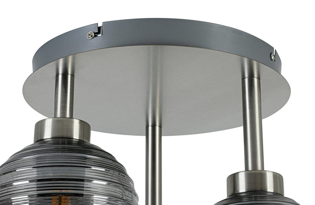 DECKENLEUCHTE  39,5/38,17 cm    - Chromfarben/Nickelfarben, Trend, Glas/Metall (39,5/38,17cm) - Collett's Monde