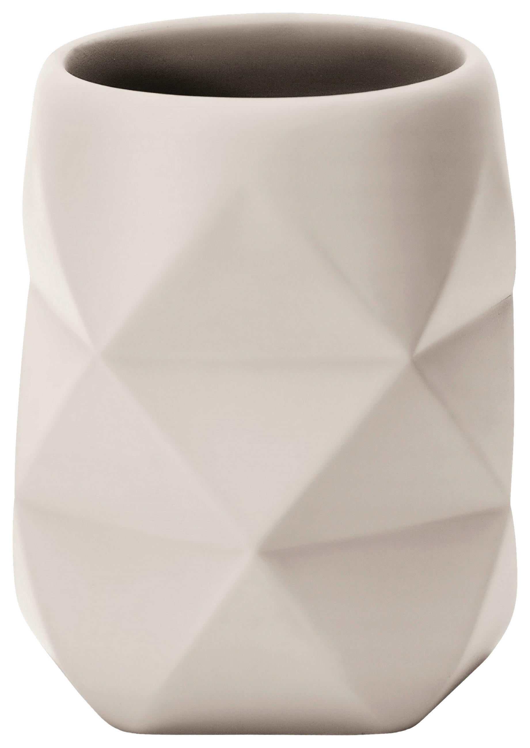 ZAHNPUTZBECHER Stein  - Weiss, Design, Stein (8/10cm) - Kleine Wolke