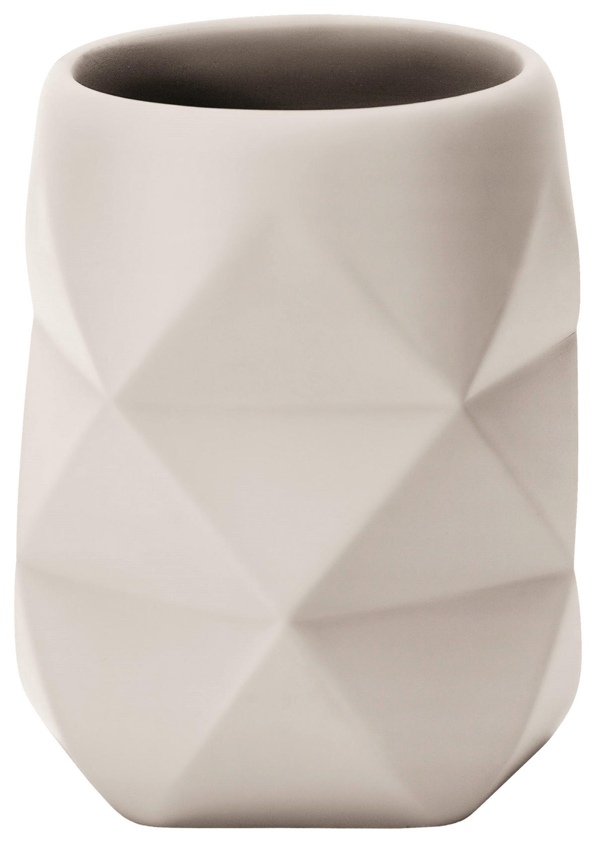 ZAHNPUTZBECHER Stein  - Weiss, Design, Stein (8/10cm) - Kleine Wolke
