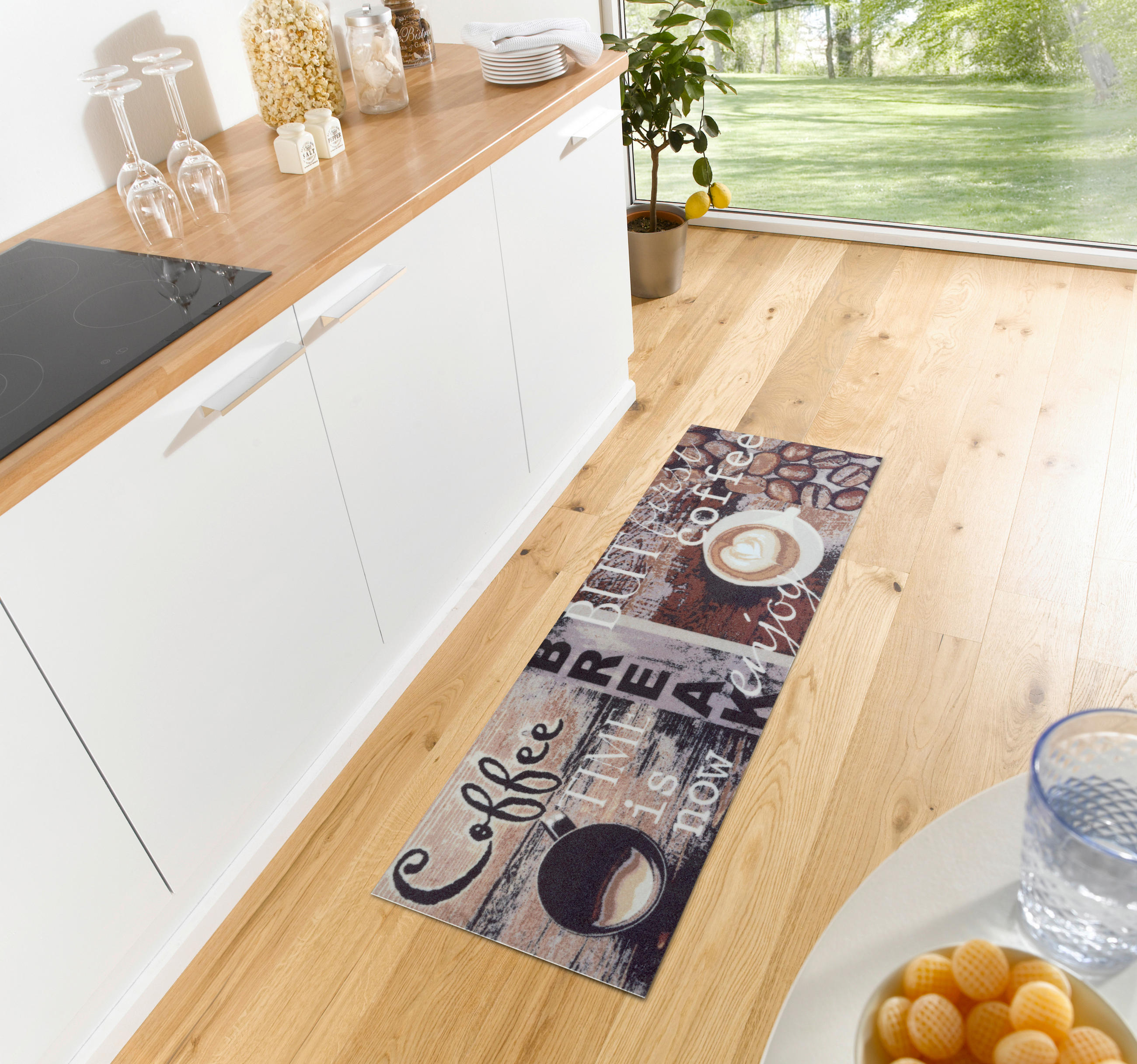Hanse Home Küchenläufer Cook \u0026 Clean Braun, Mehrfarbig 50x150 cm