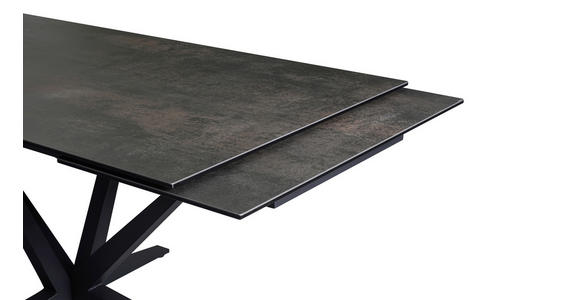 ESSTISCH in Metall, Glas, Keramik 180-280/95/76 cm - Schwarz/Bronzefarben, Design, Glas/Keramik (180-280/95/76cm) - Novel
